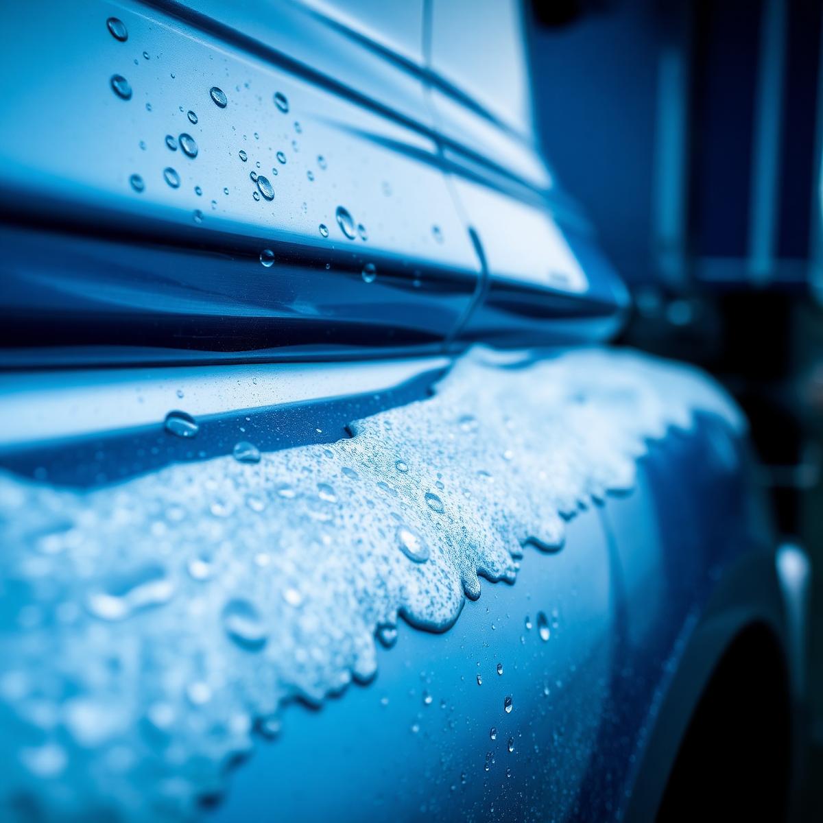 Détail eau sur carrosserie